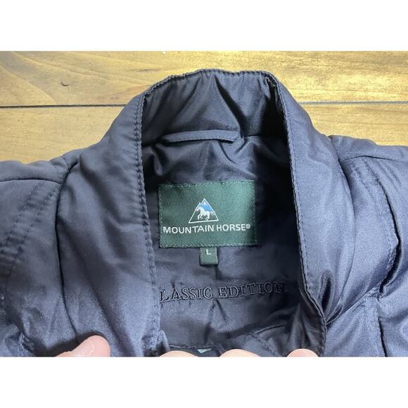 MOUNTAIN HORSE Quilted Vest Size Large Blue Horse Riding Schooling Show Warm - Picture 7 of 11